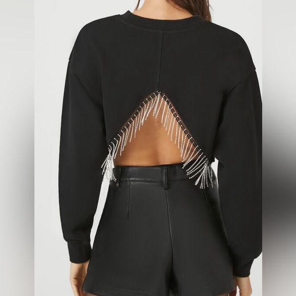 Forever 21 rhinestone crop pullover - Picture 3 of 4